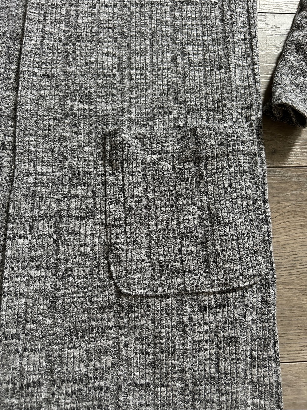 Grey Open-Front Longline Cardigan Sweater - Picture 8 of 12